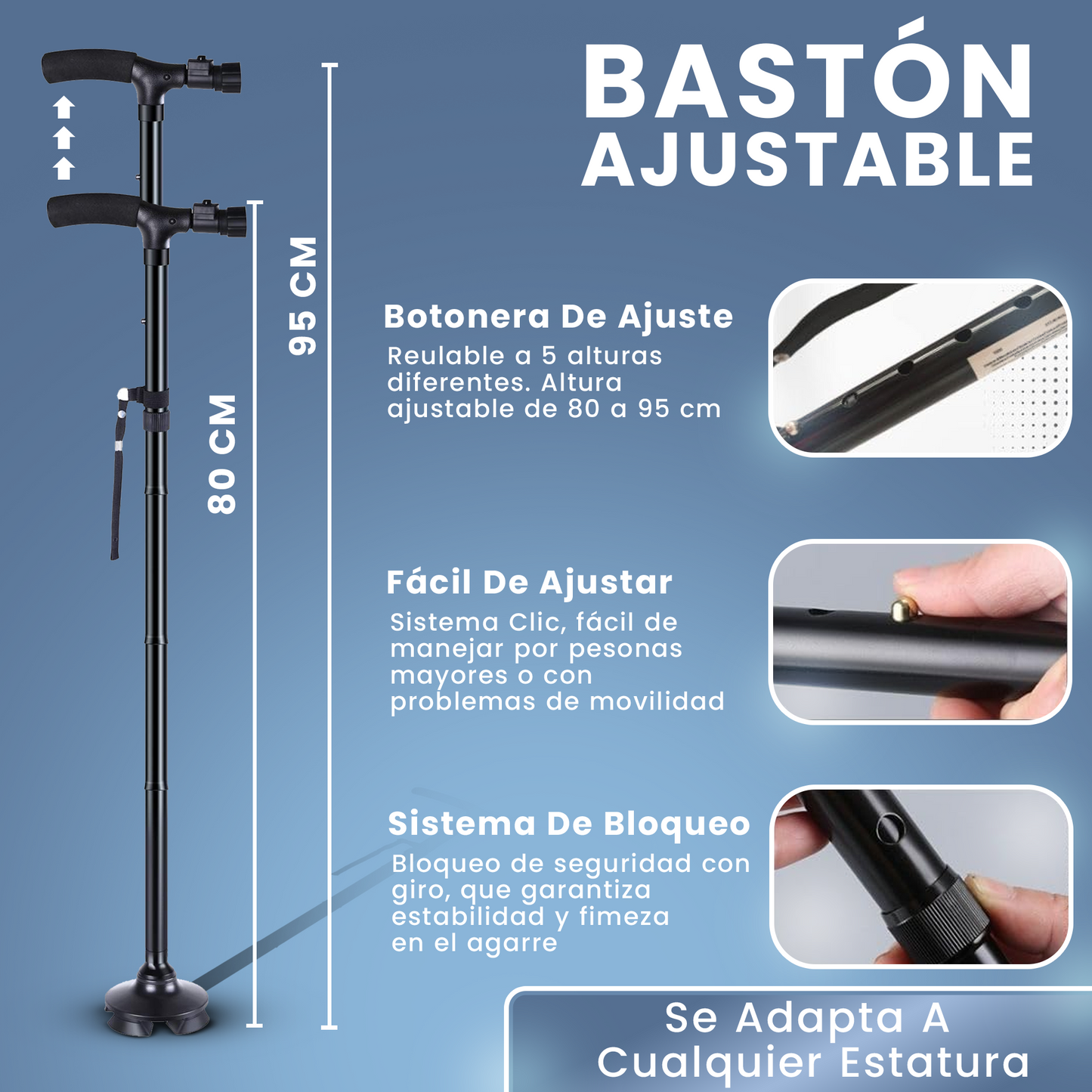 Bastón Plegable Con Luz LED Benora™ + Plantillas Gel Activ (GRATIS) - Edición Limitada