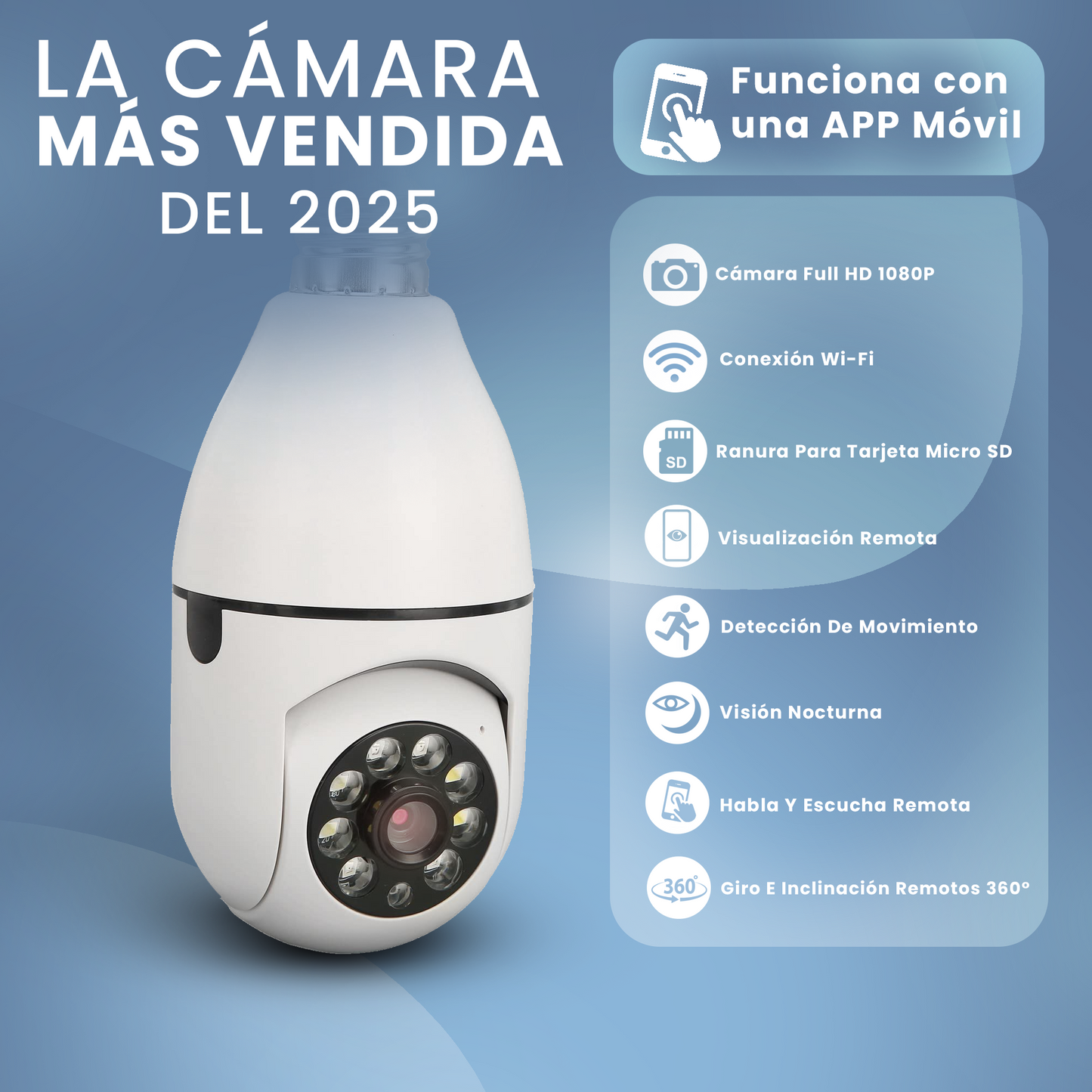Cámara Seguridad Inalámbrica Bombilla - Edición Limitada Benora™