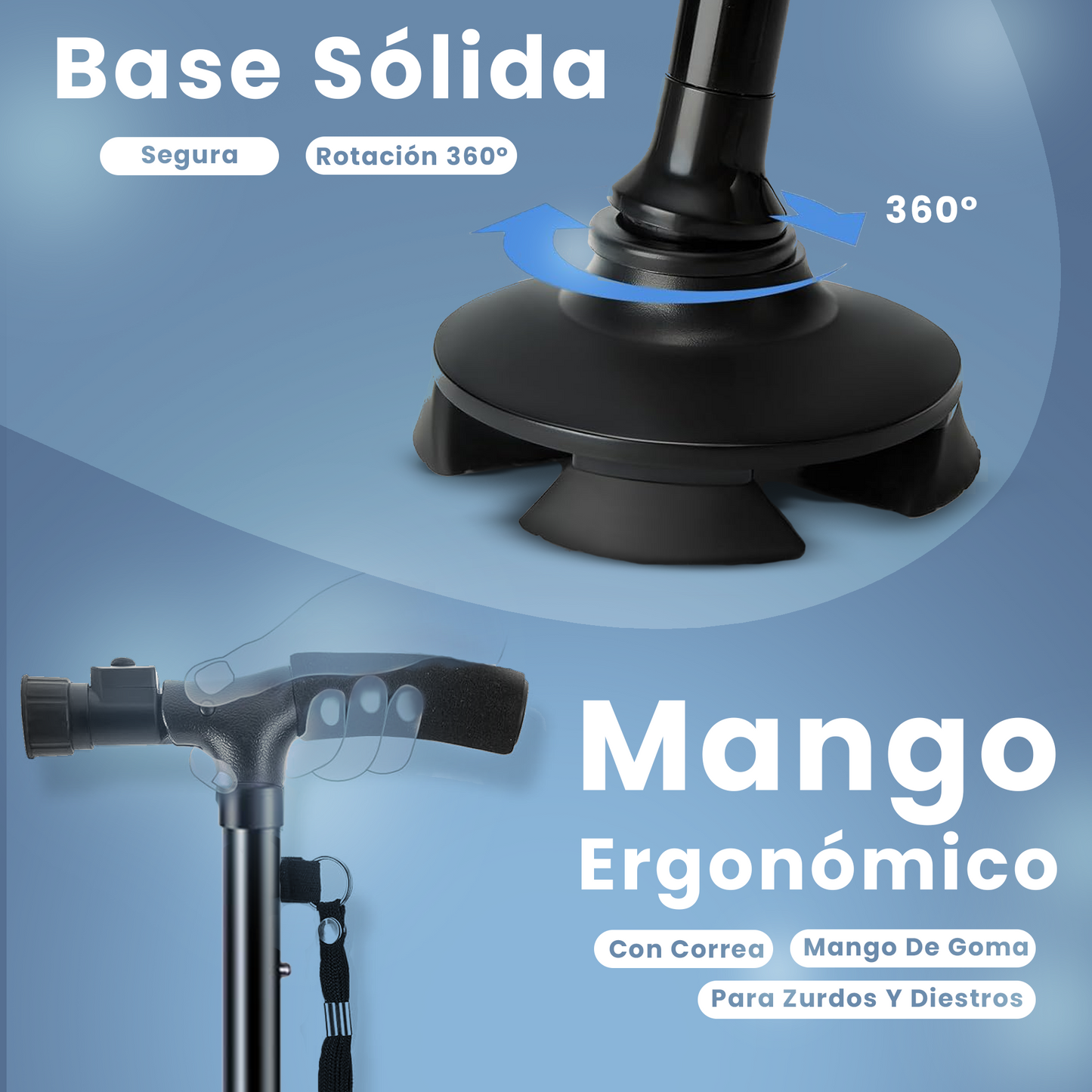 Bastón Plegable Con Luz LED Benora™ + Plantillas Gel Activ (GRATIS) - Edición Limitada
