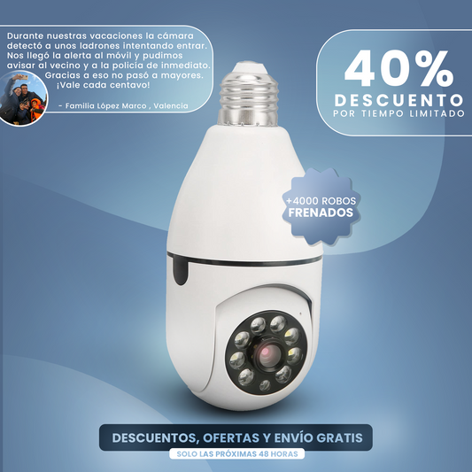 Cámara Seguridad Inalámbrica Bombilla - Edición Limitada Benora™