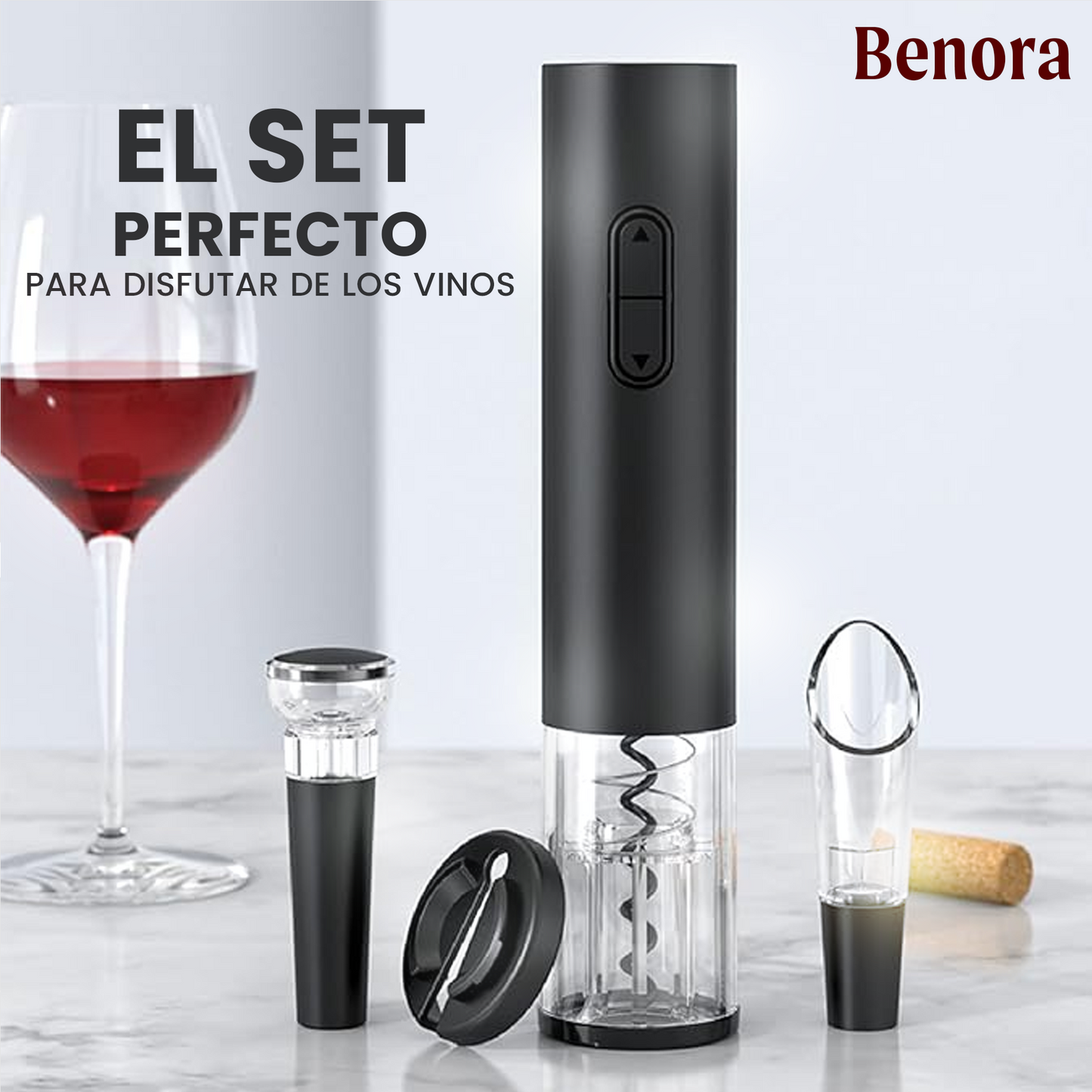 SET Sacacorchos Eléctrico 4 en 1 - Edición Limitada Benora