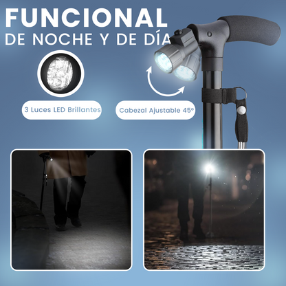 Bastón Plegable Con Luz LED Benora™ + Plantillas Gel Activ (GRATIS) - Edición Limitada