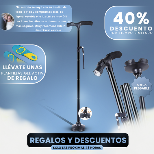 Bastón Plegable Con Luz LED Benora™ + Plantillas Gel Activ (GRATIS) - Edición Limitada