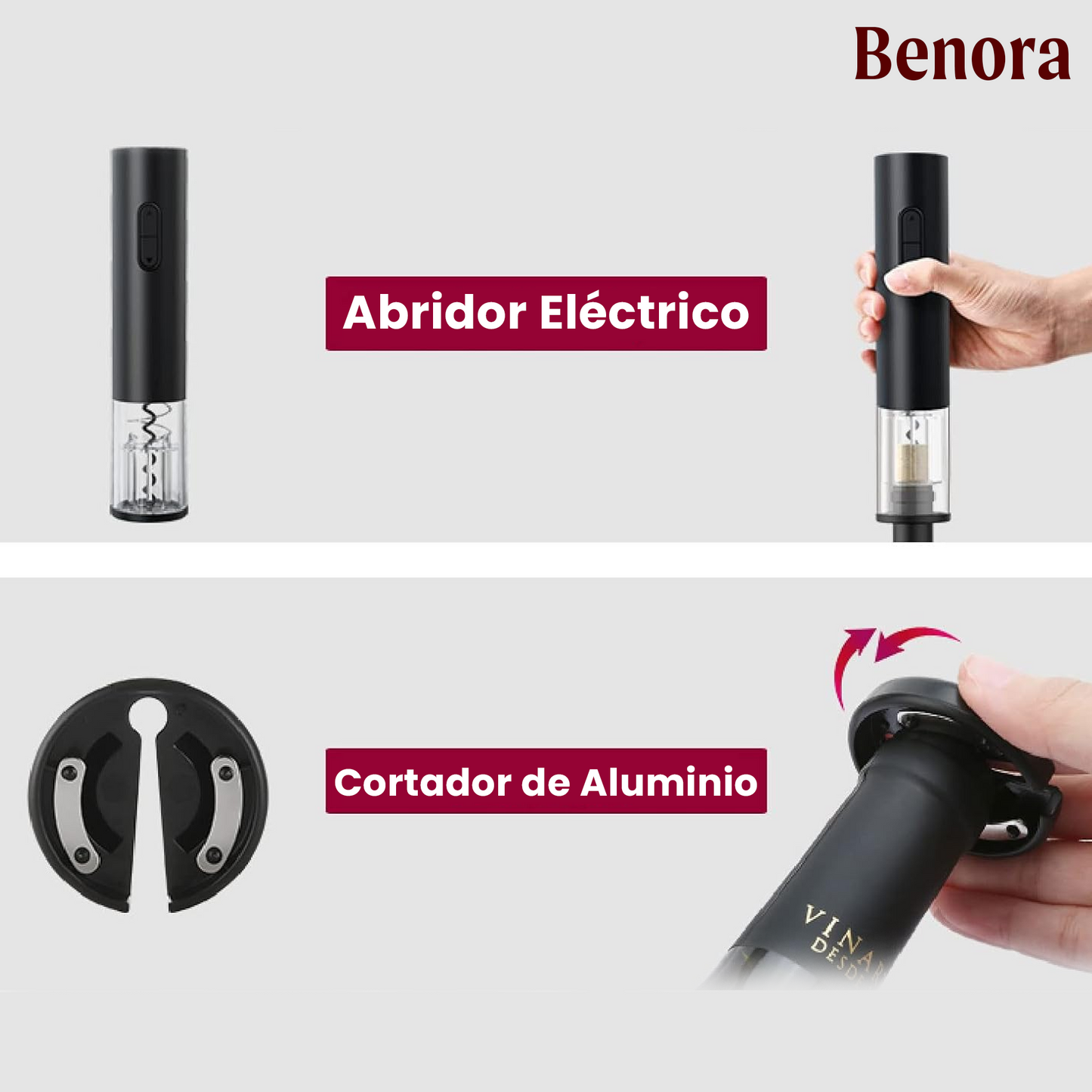 SET Sacacorchos Eléctrico 4 en 1 - Edición Limitada Benora